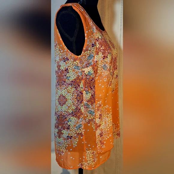 CAbi Orange Floral Tank Top - Picture 2 of 7